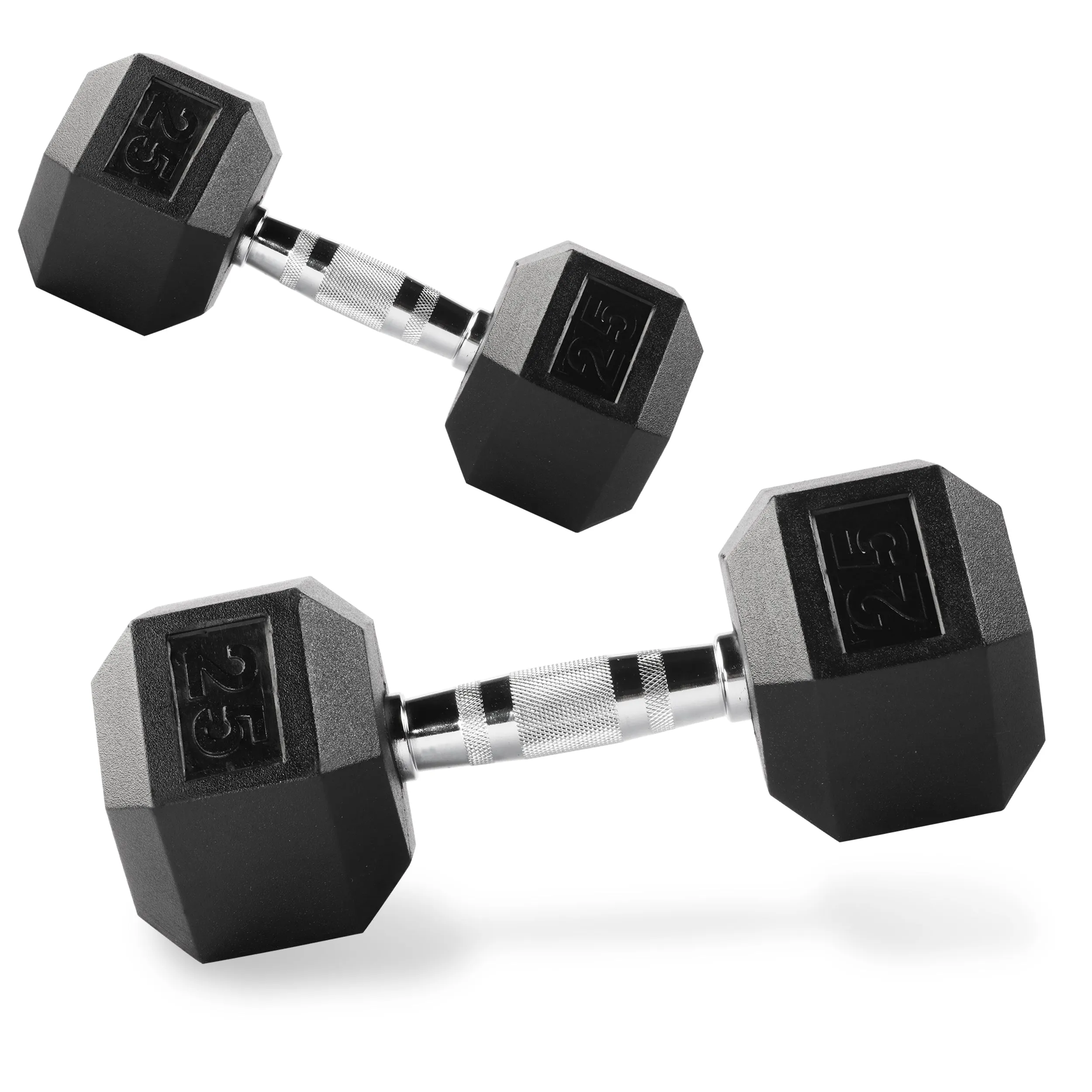 PRCTZ Rubber Encased Hex Dumbbell, Pair, 5-40lb