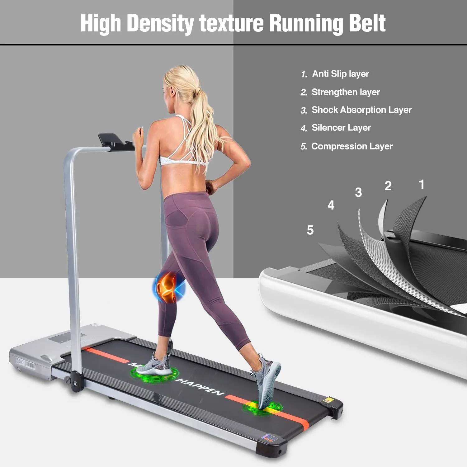 "Walking Pad | Maxpro WALK (PTM X1) Walking Pad Treadmill | Ultra Slim Smart Fold Running machine for home gym Under Desk | Remote controlled | User Weight 90kg | Speed 1 to 8 | Treadmill for home"