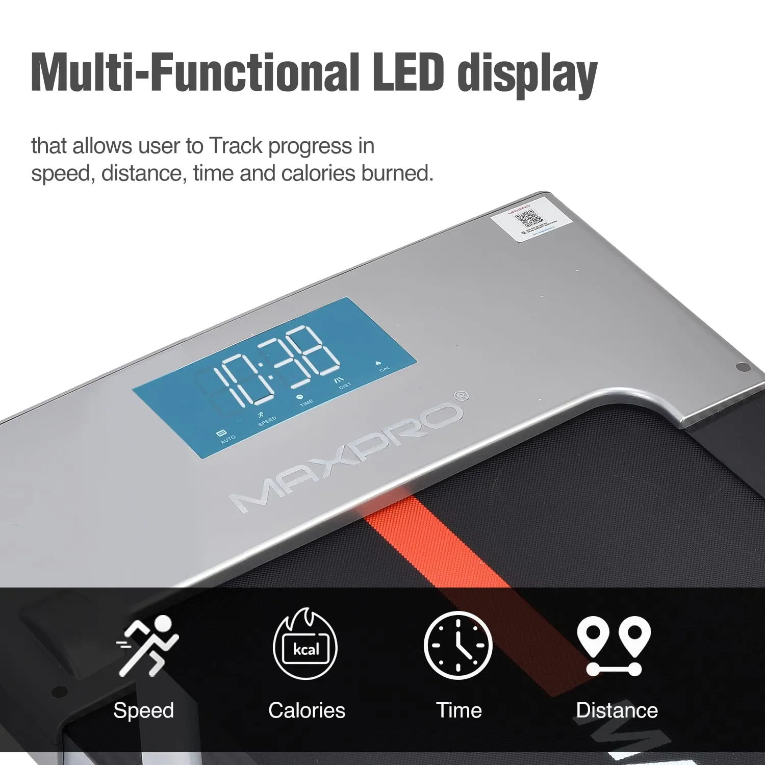 "Walking Pad | Maxpro WALK (PTM X1) Walking Pad Treadmill | Ultra Slim Smart Fold Running machine for home gym Under Desk | Remote controlled | User Weight 90kg | Speed 1 to 8 | Treadmill for home"
