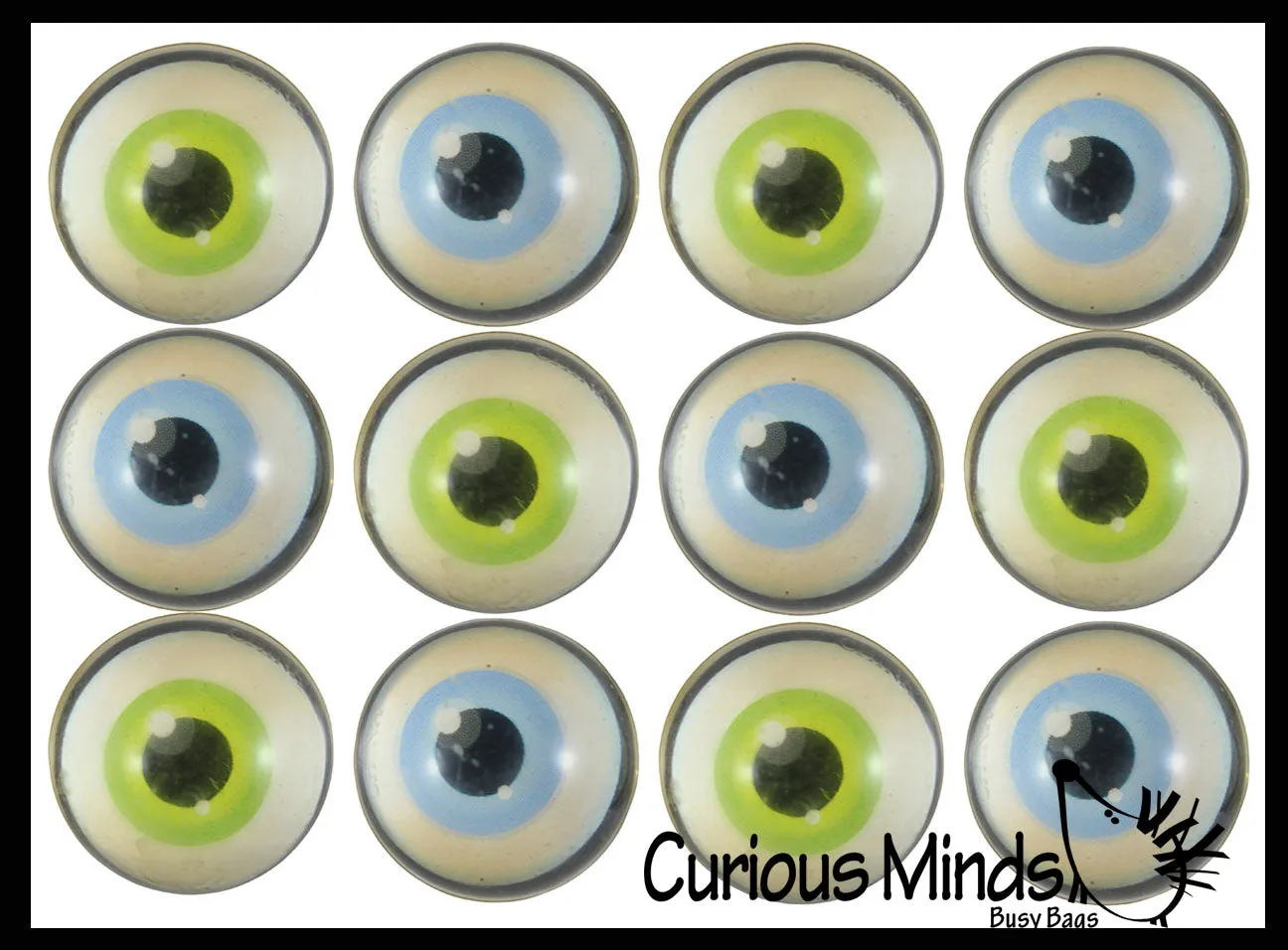 Realistic Human Eye Super Bouncy Balls - Eyeball Novelty Party Favor Toy Ophthalmologist, Optometry Anatomy