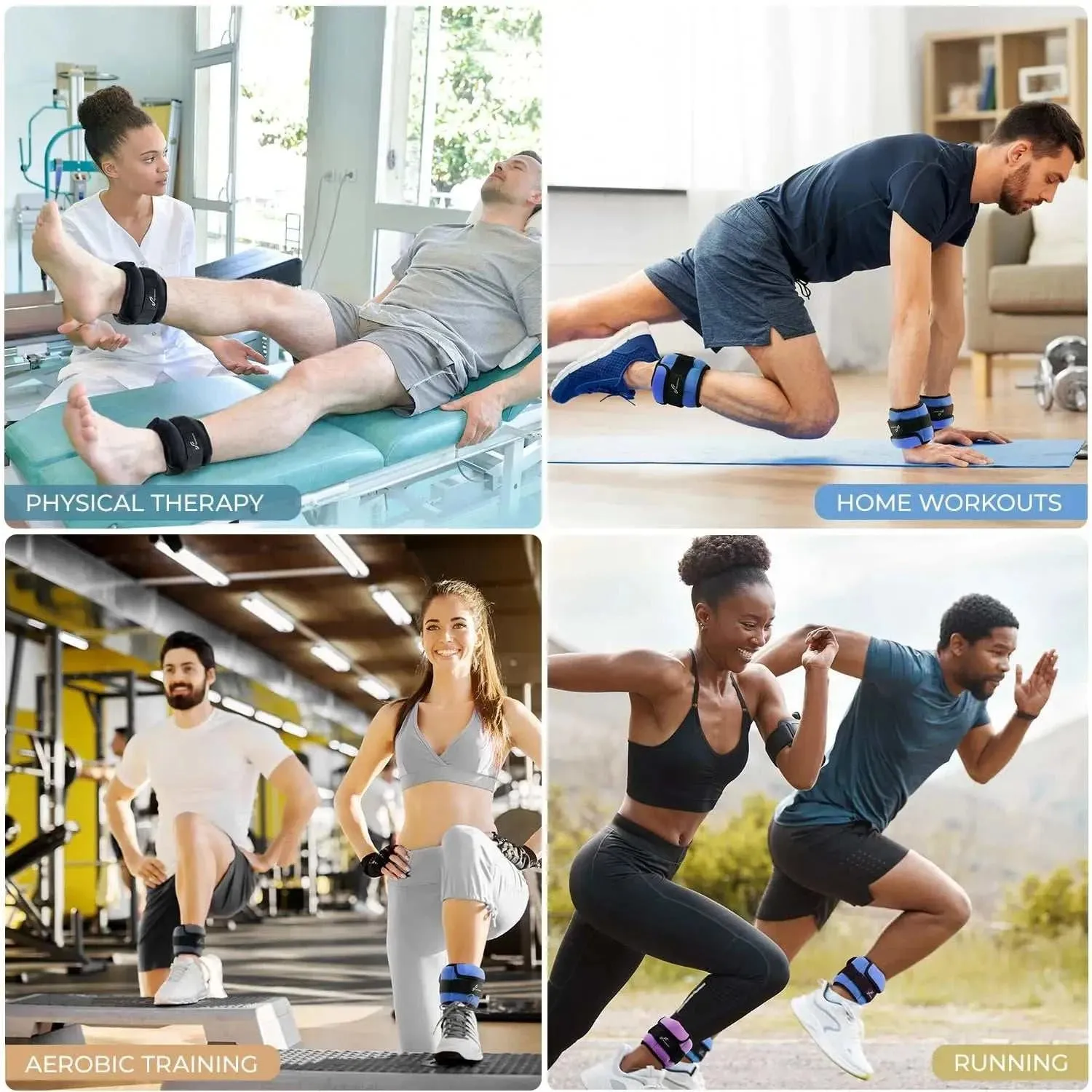 Sportneer Adjustable Wrist and Ankle Weights for Young Stroke Survivors - 1 Pair, 1-10 lbs, Perfect for Recovery and Fitness