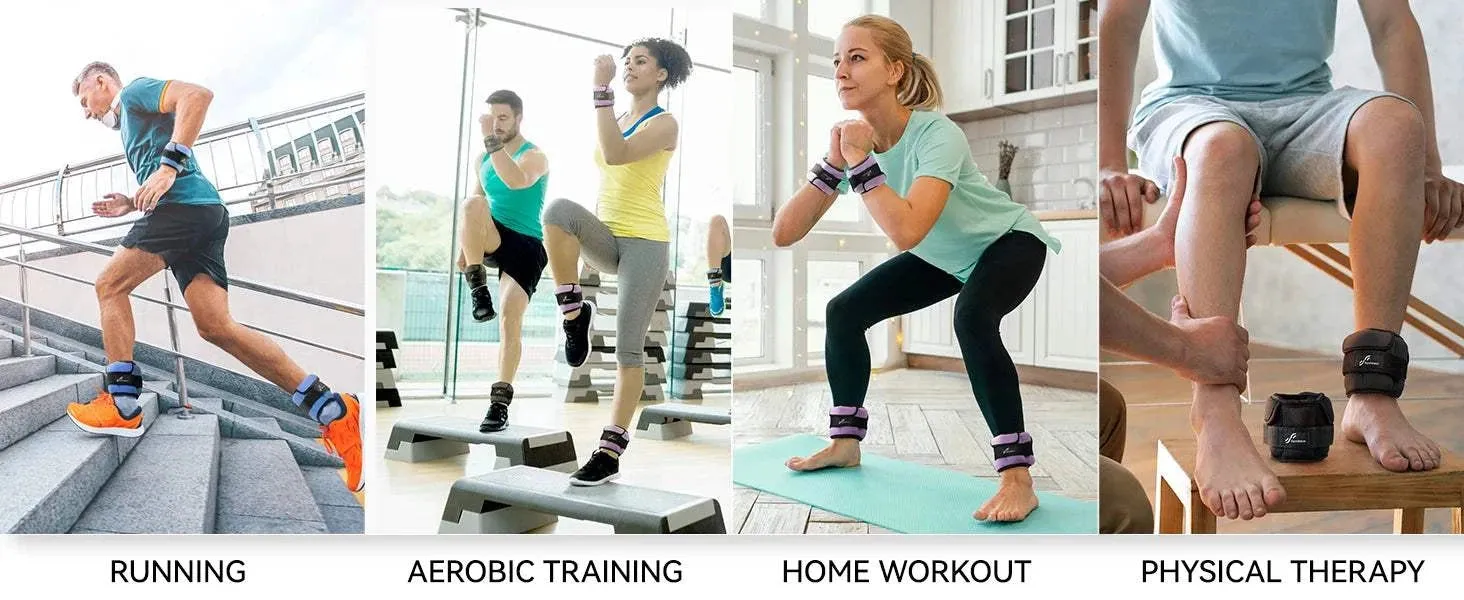 Sportneer Adjustable Wrist and Ankle Weights for Young Stroke Survivors - 1 Pair, 1-10 lbs, Perfect for Recovery and Fitness
