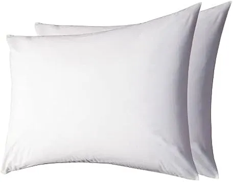Standard Waterproof Pillow Protectors (Set of 2, Size: 50x75 cm, White)