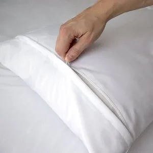 Standard Waterproof Pillow Protectors (Set of 2, Size: 50x75 cm, White)