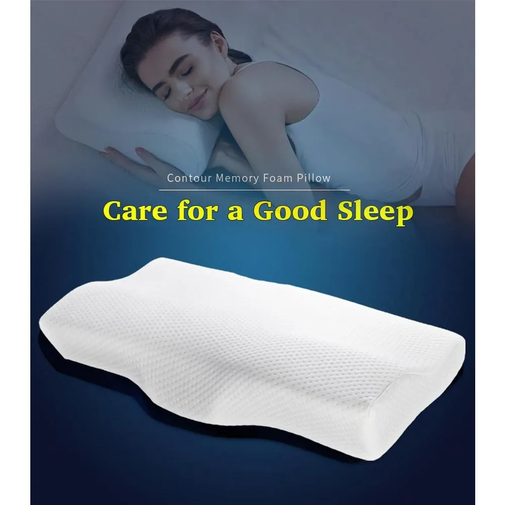 Tomcarry Memory Foam Contoured Shape Breathable Neck Support Pillow - CP79501