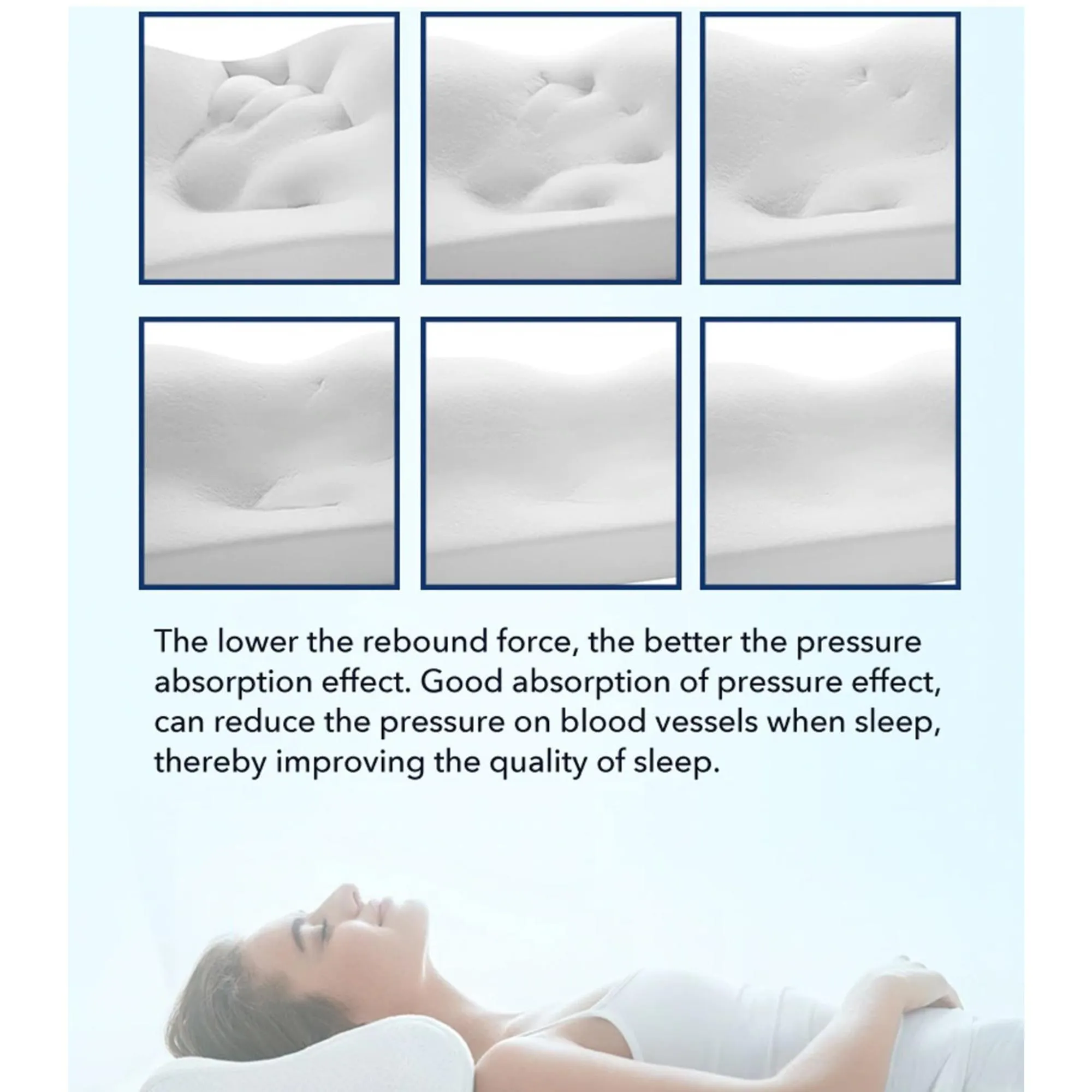 Tomcarry Memory Foam Contoured Shape Breathable Neck Support Pillow - CP79501