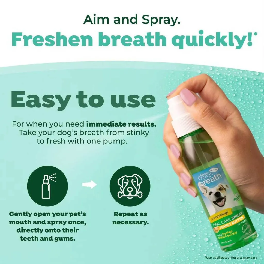 TropiClean Fresh Breath Peanut Butter Dental Spray Dog (4 oz)