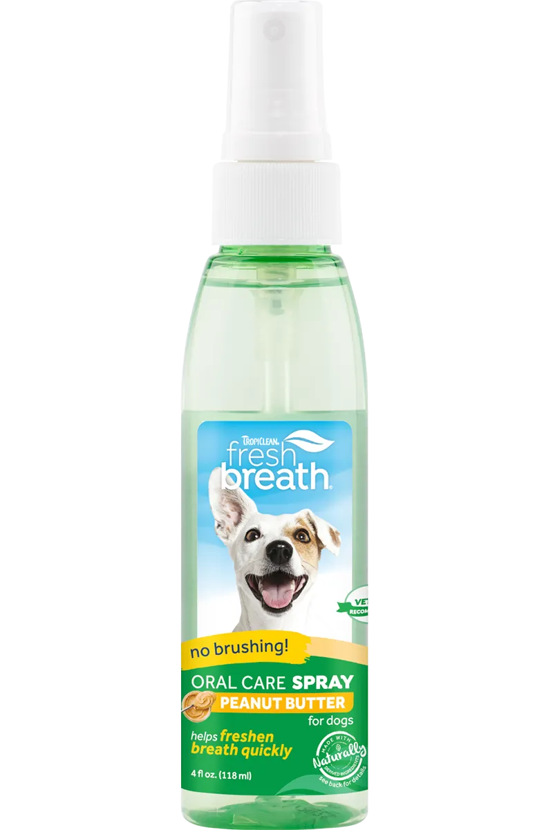 TropiClean Fresh Breath Peanut Butter Oral Care Spray for Pets