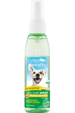 TropiClean Fresh Breath Peanut Butter Oral Care Spray for Pets