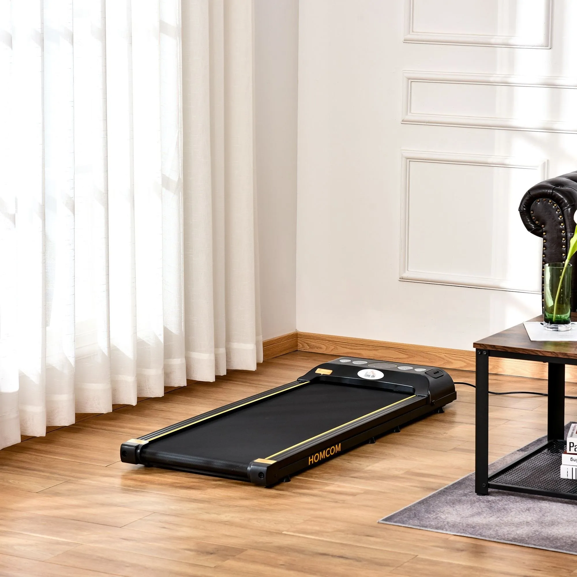 Walking Treadmill Walking Pad for Home, Office, Fitness Studio, Training Room Aerobic Exercise Machine LED Display, Black Display Home
