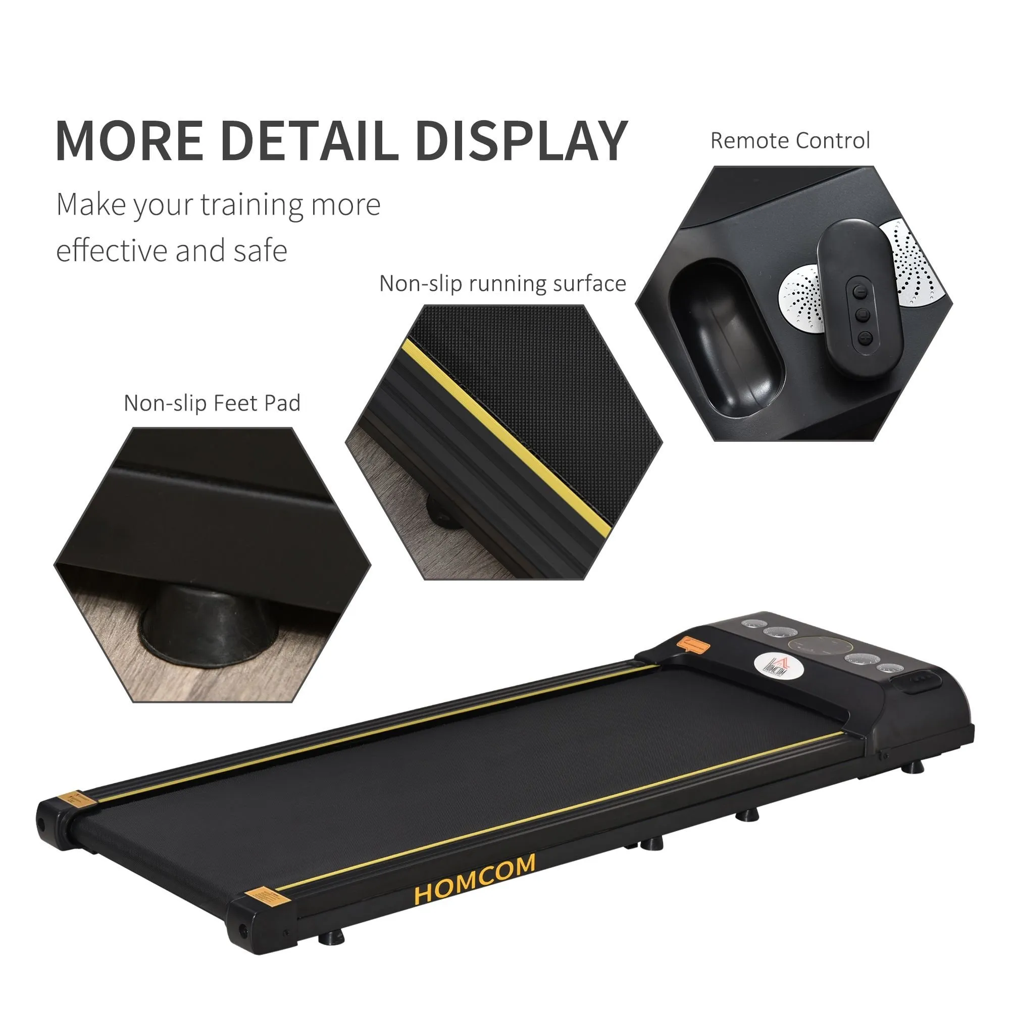 Walking Treadmill Walking Pad for Home, Office, Fitness Studio, Training Room Aerobic Exercise Machine LED Display, Black Display Home