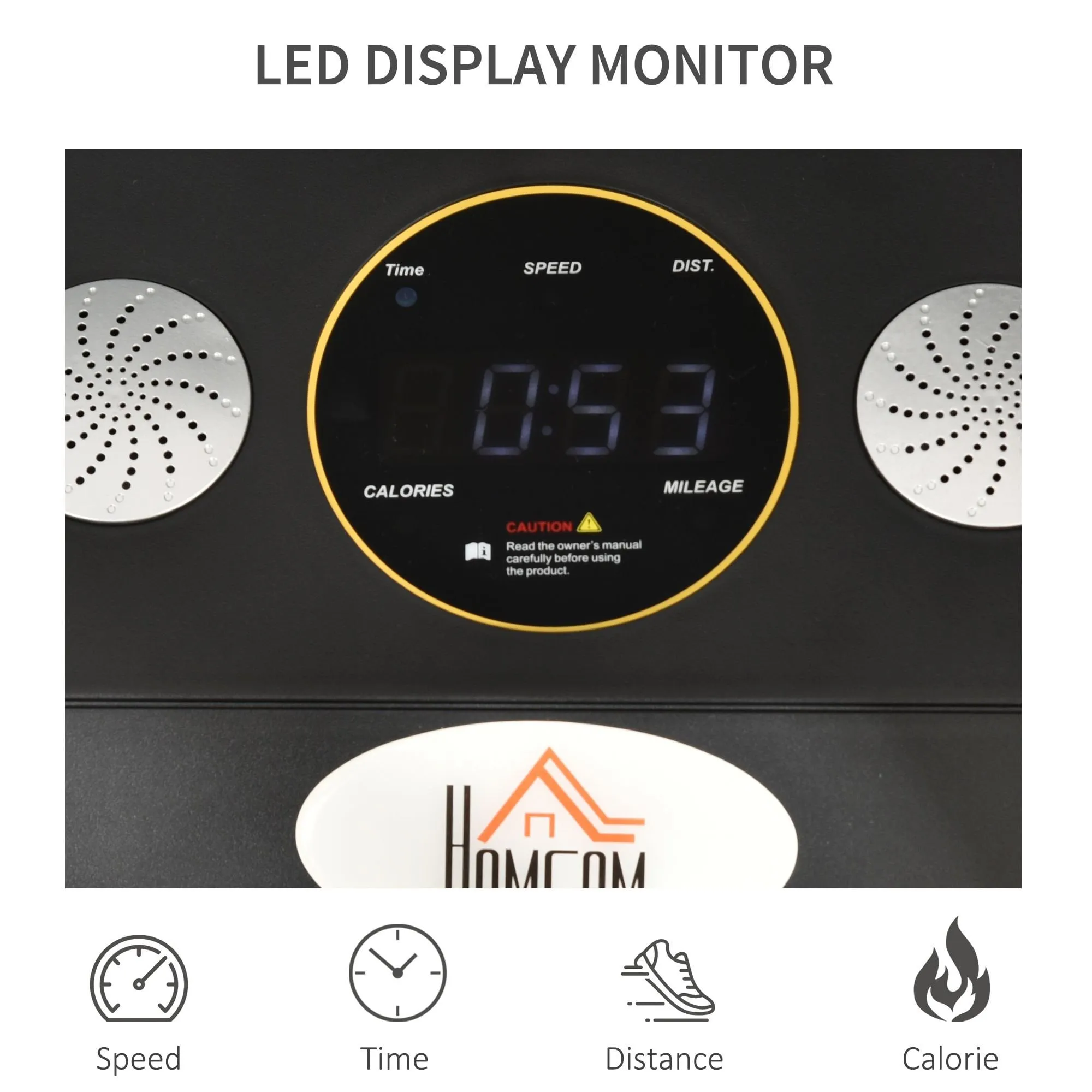 Walking Treadmill Walking Pad for Home, Office, Fitness Studio, Training Room Aerobic Exercise Machine LED Display, Black Display Home