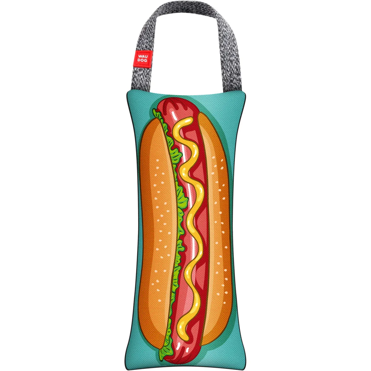 WAUDOG Hot Dog Fun Dog Toy with Squeaker - Size Medium