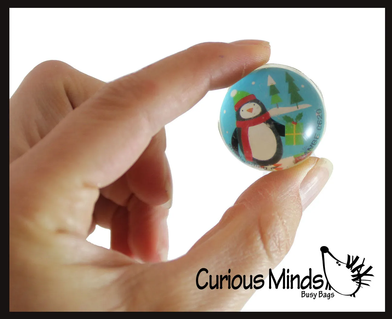 Winter Holiday Themed Bouncy Balls - Cold Snow Christmas Bouncing Ball Party Favor Novelty Toy