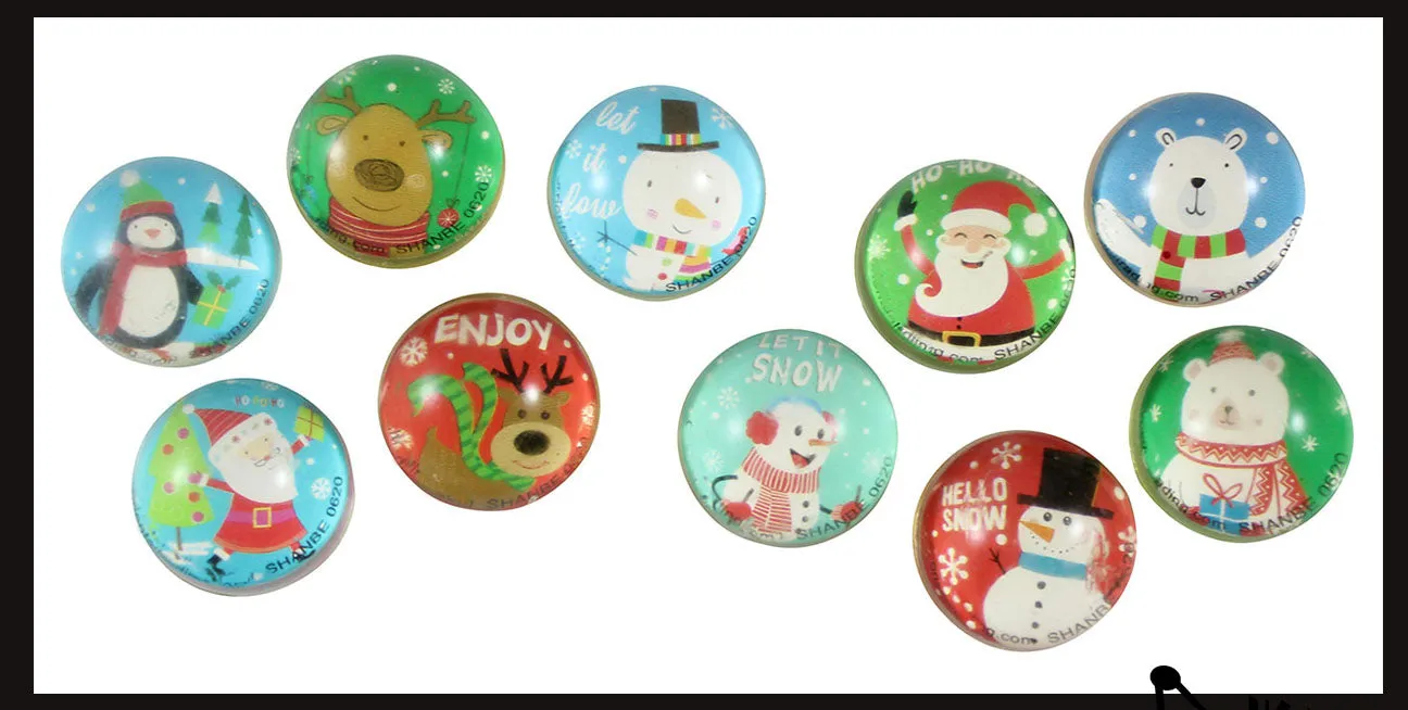Winter Holiday Themed Bouncy Balls - Cold Snow Christmas Bouncing Ball Party Favor Novelty Toy