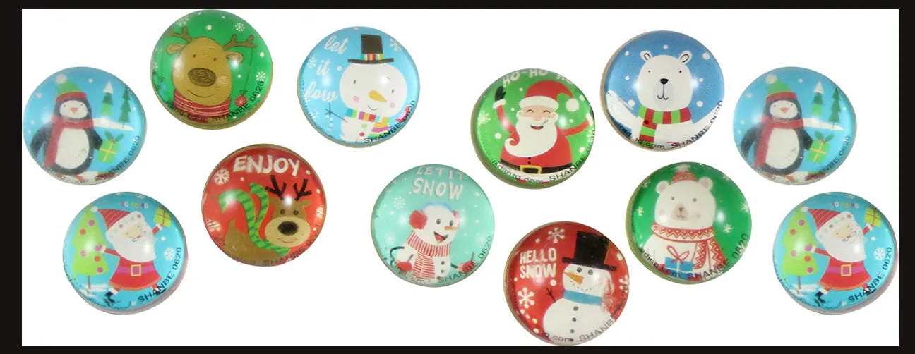 Winter Holiday Themed Bouncy Balls - Cold Snow Christmas Bouncing Ball Party Favor Novelty Toy