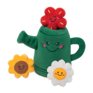 ZippyPaws Burrow Watering Can and Flowers Dog Toy